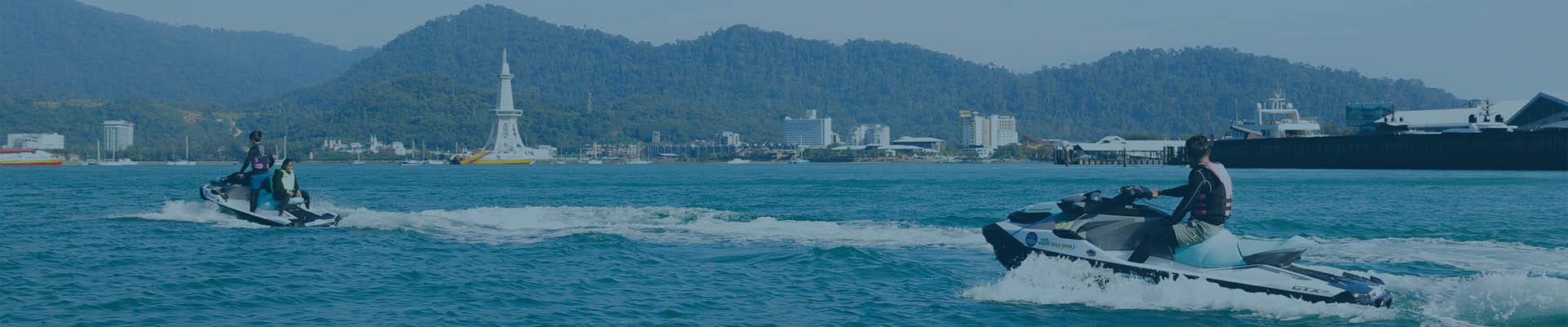 Jetski riders on the water off Langkawi