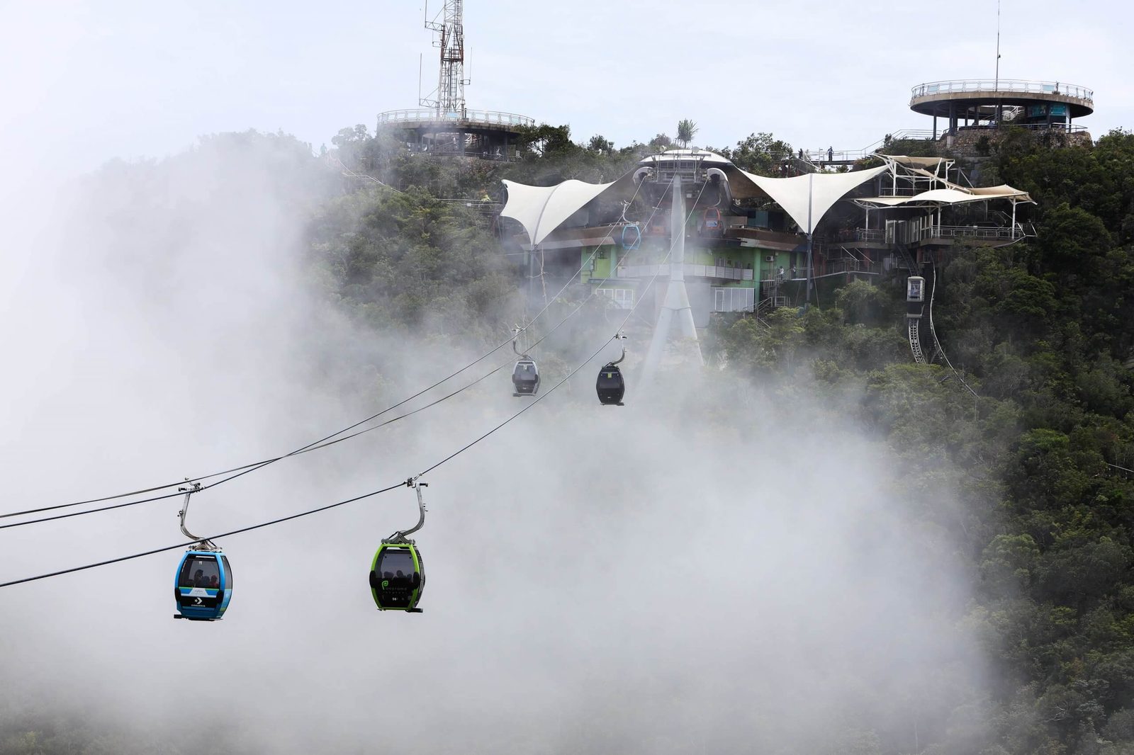 SkyCab gondola and SkyBridge above the Langkawi rainforest